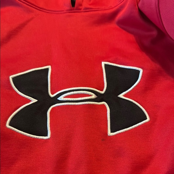 Under Armour Red Sweatshirt Hoodie Vibrant Athletic Wear - Picture 2 of 3